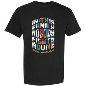 This Family Nobody Alone April Blue Rainbow Autism Awareness Cool Gift Garment-Dyed Heavyweight T-Shirt