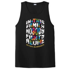 This Family Nobody Alone April Blue Rainbow Autism Awareness Cool Gift PosiCharge Competitor Tank