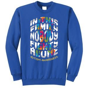 This Family Nobody Alone April Blue Rainbow Autism Awareness Cool Gift Sweatshirt