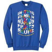 This Family Nobody Alone April Blue Rainbow Autism Awareness Cool Gift Sweatshirt