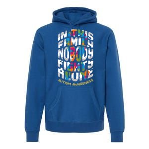 This Family Nobody Alone April Blue Rainbow Autism Awareness Cool Gift Premium Hoodie