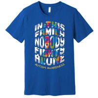 This Family Nobody Alone April Blue Rainbow Autism Awareness Cool Gift Premium T-Shirt