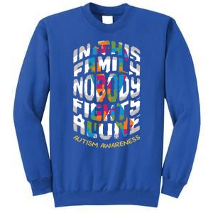 This Family Nobody Alone April Blue Rainbow Autism Awareness Cool Gift Tall Sweatshirt