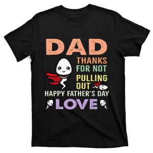 Thanks For Not Pulling Out Funny Happy Father's Day  T-Shirt