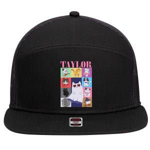 Taylor First Name I Love Taylor Girl Groovy 80s 7 Panel Mesh Trucker Snapback Hat