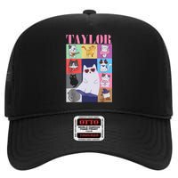 Taylor First Name I Love Taylor Girl Groovy 80s High Crown Mesh Back Trucker Hat