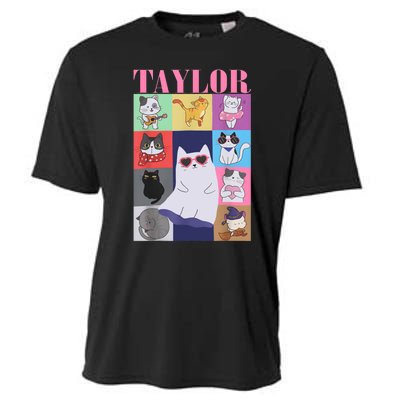 Taylor First Name I Love Taylor Girl Groovy 80s Cooling Performance Crew T-Shirt