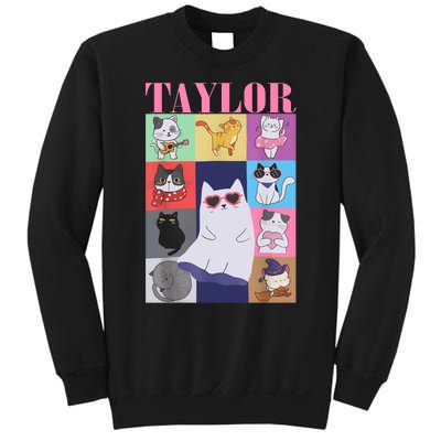 Taylor First Name I Love Taylor Girl Groovy 80s Sweatshirt