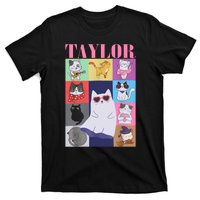 Taylor First Name I Love Taylor Girl Groovy 80s T-Shirt