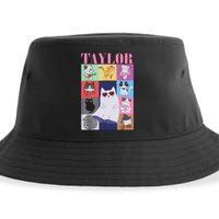 Taylor First Name I Love Taylor Girl Groovy 80s Sustainable Bucket Hat