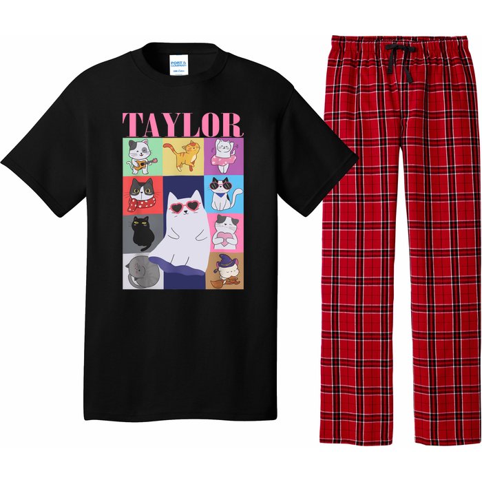 Taylor First Name I Love Taylor Girl Groovy 80s Pajama Set