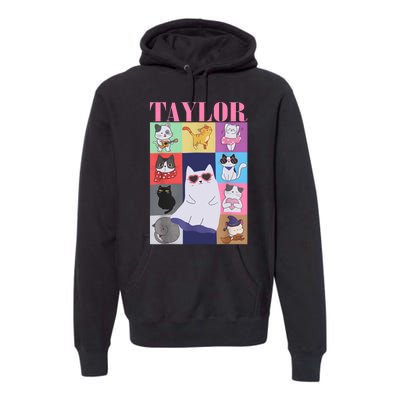 Taylor First Name I Love Taylor Girl Groovy 80s Premium Hoodie