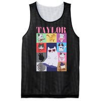 Taylor First Name I Love Taylor Girl Groovy 80s Mesh Reversible Basketball Jersey Tank