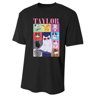 Taylor First Name I Love Taylor Girl Groovy 80s Performance Sprint T-Shirt