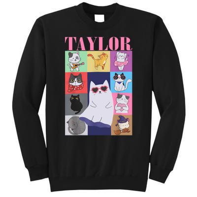 Taylor First Name I Love Taylor Girl Groovy 80s Tall Sweatshirt