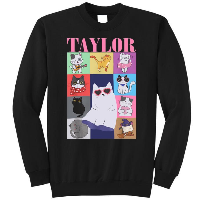 Taylor First Name I Love Taylor Girl Groovy 80s Tall Sweatshirt