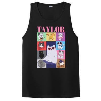 Taylor First Name I Love Taylor Girl Groovy 80s PosiCharge Competitor Tank