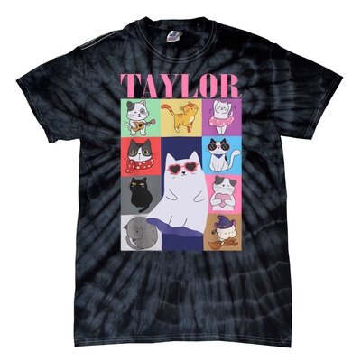 Taylor First Name I Love Taylor Girl Groovy 80s Tie-Dye T-Shirt