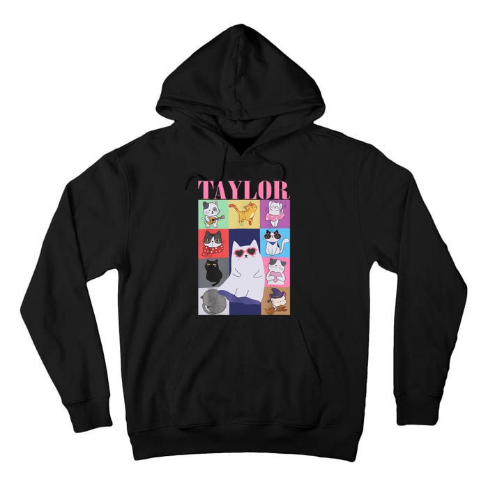 Taylor First Name I Love Taylor Girl Groovy 80s Tall Hoodie