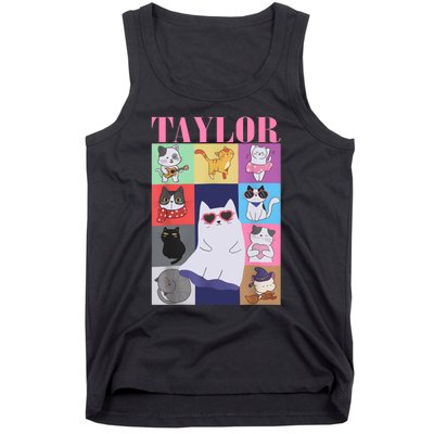 Taylor First Name I Love Taylor Girl Groovy 80s Tank Top