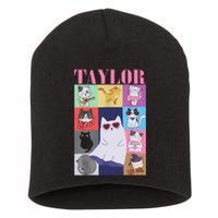 Taylor First Name I Love Taylor Girl Groovy 80s Short Acrylic Beanie