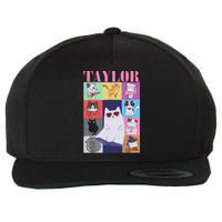 Taylor First Name I Love Taylor Girl Groovy 80s Wool Snapback Cap