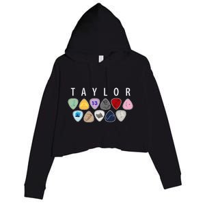 Taylor First Name I Love Taylor Girl Groovy 80S Crop Fleece Hoodie