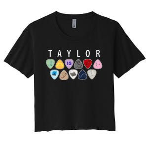 Taylor First Name I Love Taylor Girl Groovy 80S Women's Crop Top Tee