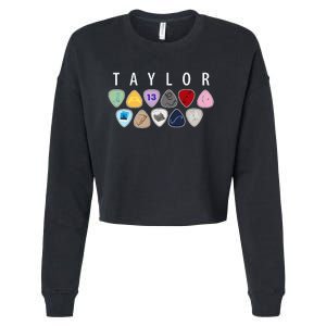 Taylor First Name I Love Taylor Girl Groovy 80S Cropped Pullover Crew