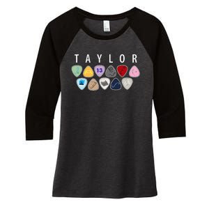 Taylor First Name I Love Taylor Girl Groovy 80S Women's Tri-Blend 3/4-Sleeve Raglan Shirt