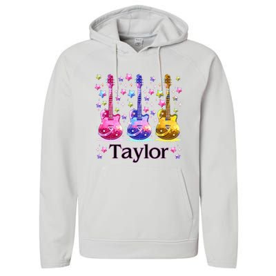 Taylor First Name Personalized Groovy 80S Performance Fleece Hoodie