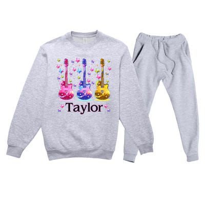 Taylor First Name Personalized Groovy 80S Premium Crewneck Sweatsuit Set