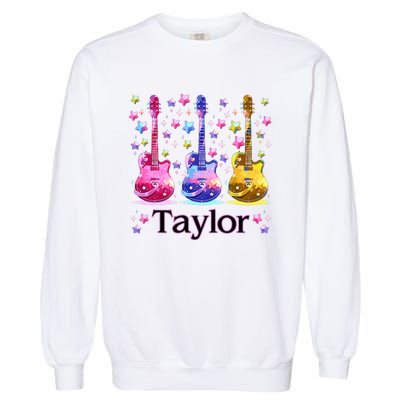 Taylor First Name Personalized Groovy 80S Garment-Dyed Sweatshirt