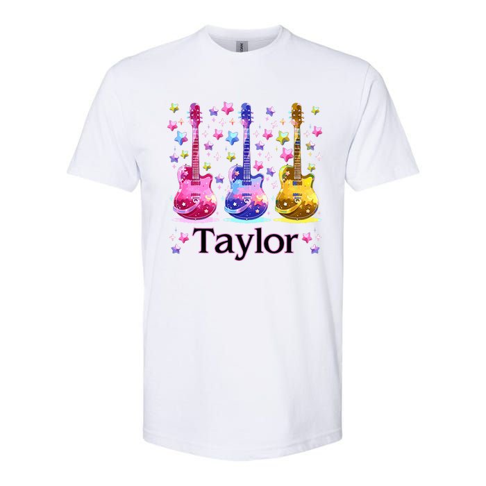 Taylor First Name Personalized Groovy 80S Softstyle CVC T-Shirt