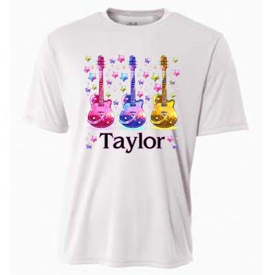 Taylor First Name Personalized Groovy 80S Cooling Performance Crew T-Shirt