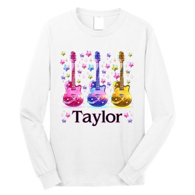 Taylor First Name Personalized Groovy 80S Long Sleeve Shirt