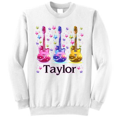 Taylor First Name Personalized Groovy 80S Sweatshirt