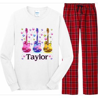 Taylor First Name Personalized Groovy 80S Long Sleeve Pajama Set