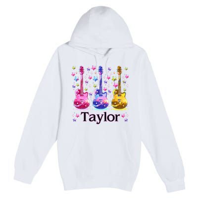 Taylor First Name Personalized Groovy 80S Premium Pullover Hoodie