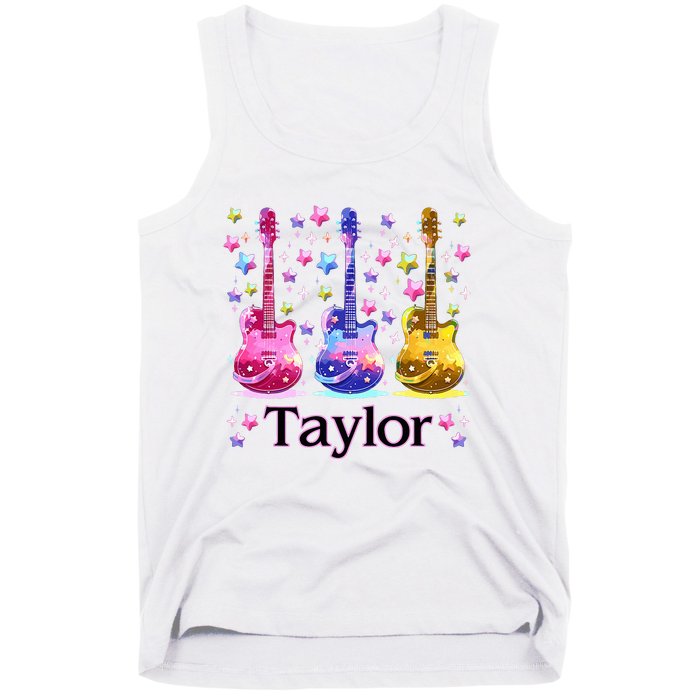 Taylor First Name Personalized Groovy 80S Tank Top