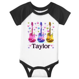 Taylor First Name Personalized Groovy 80S Infant Baby Jersey Bodysuit