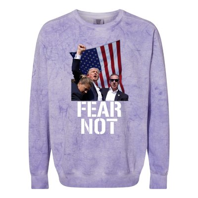 Trump Fear Not Trump Fist Trump 2024 Colorblast Crewneck Sweatshirt