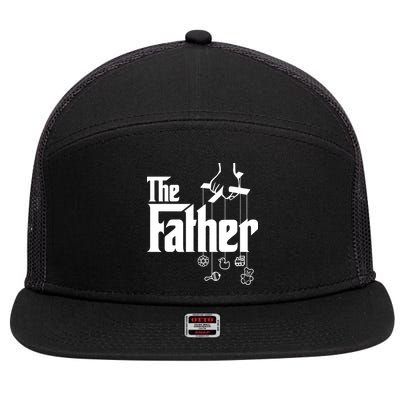 The Father New Daddy Expecting Baby Gift 7 Panel Mesh Trucker Snapback Hat
