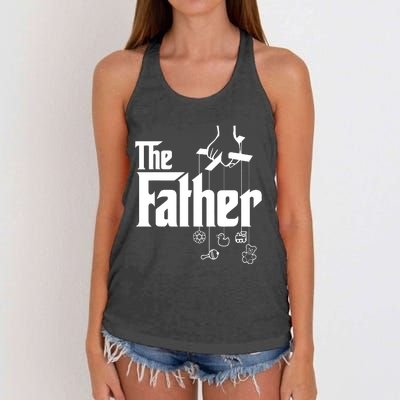 The Father New Daddy Expecting Baby Gift Women's Knotted Racerback Tank