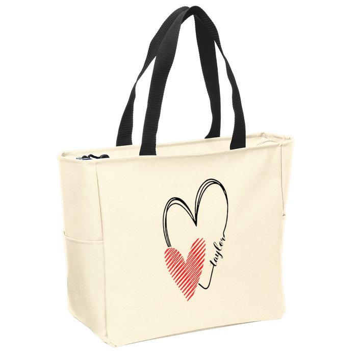 Taylor First Name I Love Taylor Girl With Heart Zip Tote Bag