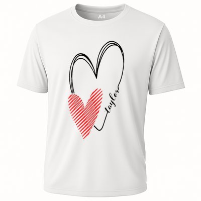 Taylor First Name I Love Taylor Girl With Heart Performance Shirt