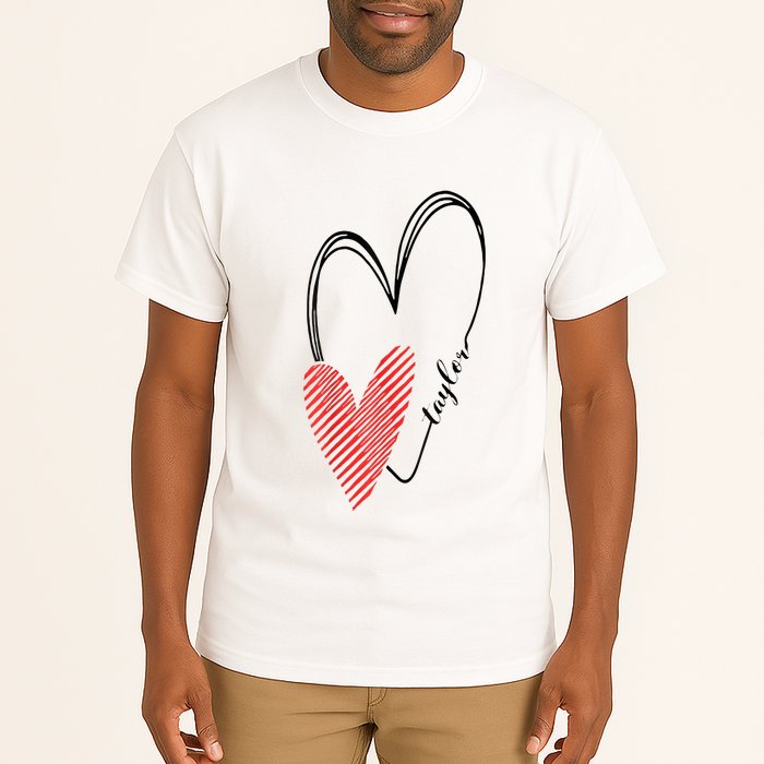 Taylor First Name I Love Taylor Girl With Heart Tall T-Shirt
