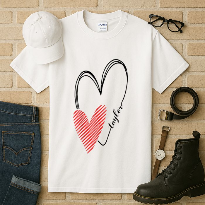 Taylor First Name I Love Taylor Girl With Heart Tall T-Shirt