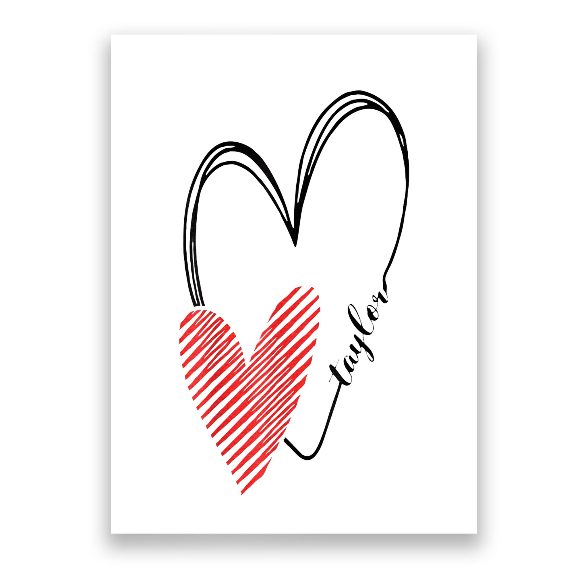 Taylor First Name I Love Taylor Girl With Heart Poster