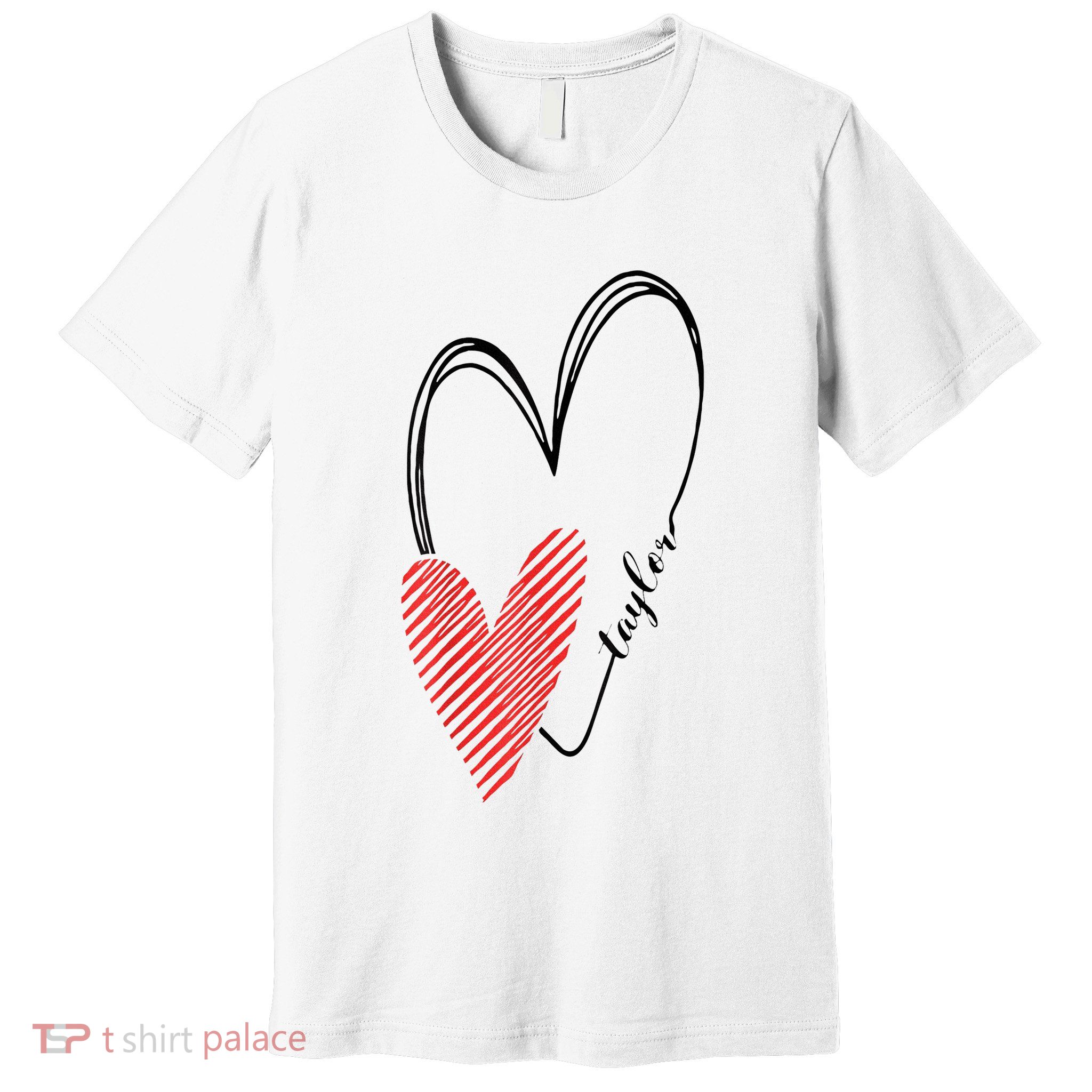 Taylor First Name I Love Taylor Girl With Heart Premium T-Shirt
